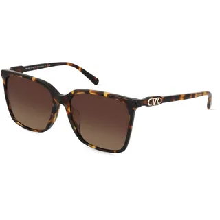 Michael Kors MK2197U Damen-Sonnenbrille Vollrand Rund Acetat-Gestell, braun