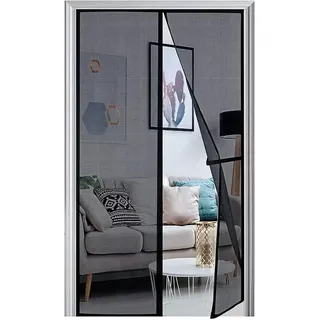 Panngu Fliegengitter Balkontür Magnet 90x240cm, Fliegenvorhang Terrassentür Magnete Türe Ohne Bohren, Fliegennetz Balkon Insektenschutz Tür, Magnetische Moskitonetz Vorhang Schwarz