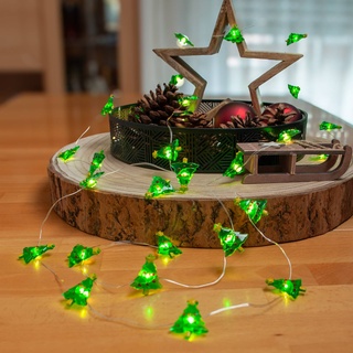 Lindby LED-Lichterkette Motje, Weihnachtsbäume, 320 cm, IP20