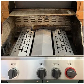 Grillrost.com BBQ Grillrost BBQ Brennerabdeckung Enders Monroe 2 3 4 5 Turbo Zone ohne SimpleClean, Made in Germany silberfarben Monroe 2 / 3 / 4 / 5 Turbo Zone ohne Simple Clean | 149 cm x 435 cm x 56 cm