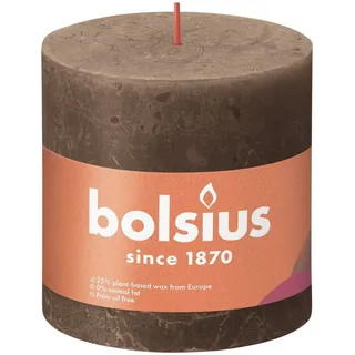 Bolsius Rustik Stumpenkerze 10 x 10 cm wildleder braun