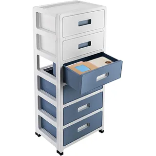 Kunststoff Lagerschrank,Mit Rollen Rollcontainer Ordnungssystem Schubladencontainer 6 Schubladen, Rollbarer BüRocontainer Kommode,Lagersystem Kunststoff,FüR Schlafzimmer, Wohnzimmer, Arbeitszimmer