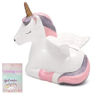 Einhorn Spardose, Sparschwein Groß, Spardose Mädchen, Keramik Sparbüchse, Heimdekoration, Kinderzimmer, Dekoration, Andenken, Perfekte Einzigartige Geschenke Weihnachten Geburtstag