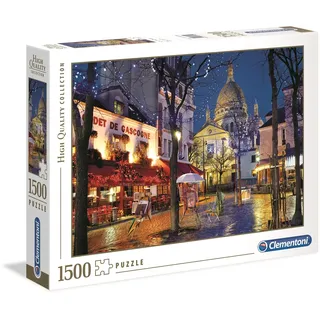 Clementoni 31999 Paris Montmartre – Puzzle 1500 Teile ab 9 Jahren, buntes Erwachsenenpuzzle mit kräftigen Farben, Geschicklichkeitsspiel für die ganze Familie, schöne Geschenkidee