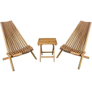 prestige home living outdoor 2er Set Holzliegestuhl 200 x 60 x 90 cm Akazie