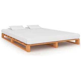 vidaXL Palettenbett 140 x 200 cm Braun