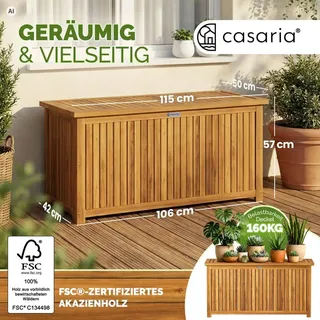 CASARIA Gartenbox Akazienholz 115 x 50 x 59 cm Braun