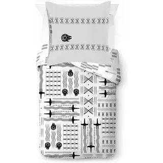 Star Wars Kinderbettwäsche Star Wars Patterned Check, Linon, 2 teilig, 100% Baumwolle weiß