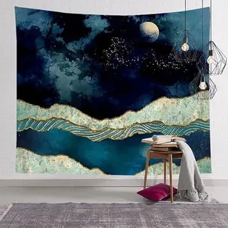 EHOMERY Wandteppich Bunt Gross Wandtuch Tür Bunt Abstrakte Berglandschaftsdekoration Wandteppich Zeichnung Wanddecke Küche Wandbehang Wandschmuck Groß Wohnzimmer Wanddekoration 150X200Cm
