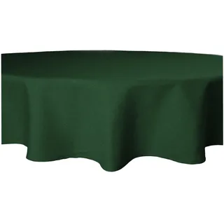 Tischdecke rund 220 cm Ø beschichtet Struktur Leinen-Optik Flecken und Wasser abweisend Lotuseffekt #1224 (dunkelgrün)