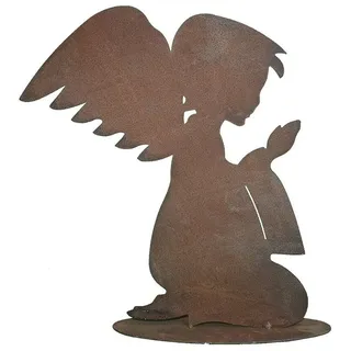 Rostikal Gartenfigur Engel Figuren Garten Metall Gartendeko, Echter Rost braun