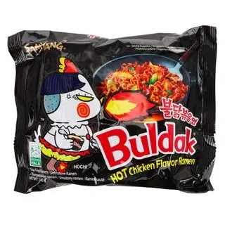 Samyang Fertiggericht Buldak Hot Chicken Flavor Ramen, scharfe, koreanische Nudelsuppe, je 140 g, 5 Stück