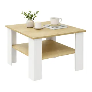 Couchtisch Disalo Honigeiche/Weiß ca. 55x55x44cm
