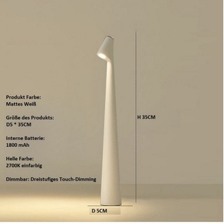 DTC GmbH LED Schreibtischlampe Elegante hohe Tischlampe-Geringe Größe weiß