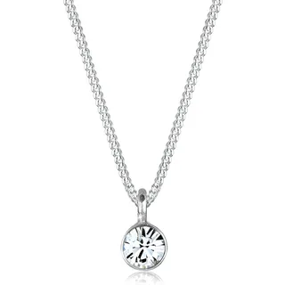 Elli Kette mit Anhänger Solitär Rund Silber