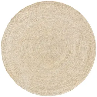 benuta pure Jutta Juteteppich Ø 80 cm Beige/Weiß