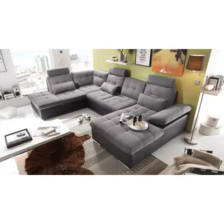 Wohnlandschaft links Jakarta Ecksofa Sofa in schwarz anthrazit mit Funktion