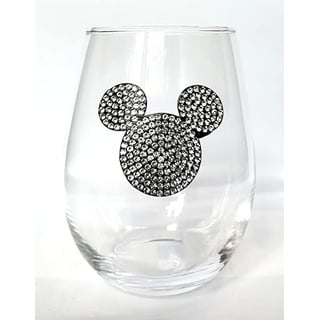 Disney Strass | Weinglas ohne Stiel inspiriert | Mickey Minnie Fan | Lustiges Geburtstag, Weihnachten, Muttertag, Vatertag, Abschlussgeschenk (Mickey)