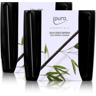 Essentials by Ipuro Duftkerze black bamboo 125g - Kräftig, grüne Frische vereint mit einer holzigen Nuance – ein herb-frischer Duft (2er Pack)