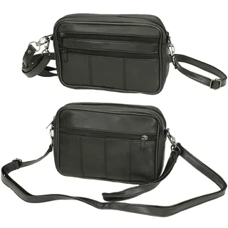 Sotala Herren Handgelenktasche Handtasche Tasche Echt Leder Geld Bag Umhängetasche mit Schultergurt Dokumententasche Handschlaufe Schwarz - 225