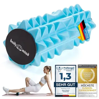 BODY & MIND® Mini Faszienrolle 15x6cm Igelrolle mit Noppen für Füße | Löst tiefe Verspannungen gezielt, 3D-Noppenstruktur, kompakte Massagerolle aus Schaumstoff für Nacken, Wade und Rücken