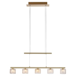 Paul Neuhaus LED-Pendelleuchte GREZIA, Weiß - Messing - Glas - 5-flammig - 80 x 120 cm - höhenverstellbar