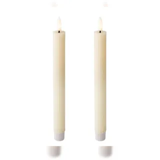 Lumineo LED Kerze 24,5 cm 2 St. Creme/Warmweiß