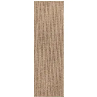 BT Carpet Nature Läufer In- und Outdoor – Schlingen Küchenläufer Rutschfest Flachgewebe Kurzflor Woll-Optik Fineloop Küchenteppich für Flur, Garten, Terrasse, Badezimmer – Beige Terracotta, 80x150cm