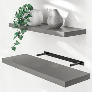 CASARIA Hängeregal 70 cm x 3,8 cm x 23 cm Grau