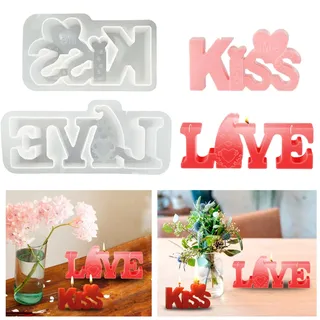 Silikonformen Gießformen Buchstaben Epoxidharz Formen Buchstaben Groß Silikonform Love Harzform Kerzen Gießen Formen Liebe Kerzenform Silikon Gießform für Valentinstag Muttertag Home Dekoration