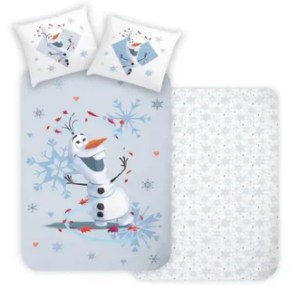 BrandMac Kinderbettwäsche Disney Frozen Eiskönigin Bettwäsche Olaf Anna Elsa 135x200cm, 1 teilig, Langlebig