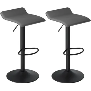 Woltu Barhocker 2er Set 38,5 x 62 x 39 cm Grau