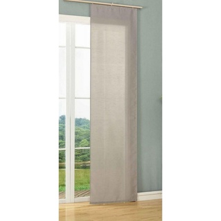 Gardinenbox Schiebegardine, Klettband (1 St), blickdicht, Flächenvorhang Wildseide Optik 85620 grau