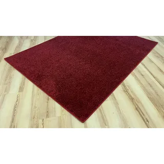 Miami Teppich rot dunkelrot Velours umkettelt - Verschiedene Größen (120 x 180 cm)