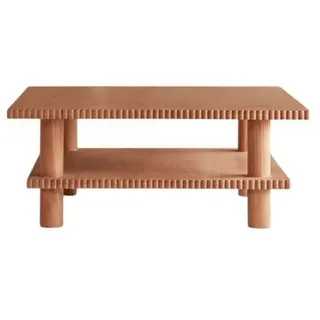 Tikamoon Couchtisch Couchtisch Mollie aus Mindiholz 100 x 100 beige