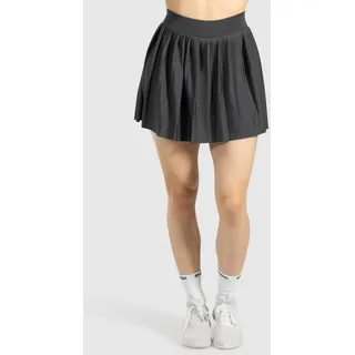 Smilodox Rocktights Cindra, SoftFeel High Waist Skort mit Faltenschnitt, Tennisrock Kurze Hose schnelltrocknend, atmungsaktiv elastisch, Tennis Training grau S