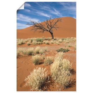 Wandbild ARTLAND "Namib-Wüste 2" Bilder Gr. B/H: 40 cm x 60 cm, Poster Afrika Hochformat, 1 St., orange Kunstdrucke als Alubild, Leinwandbild, Wandaufkleber oder Poster in versch. Größen