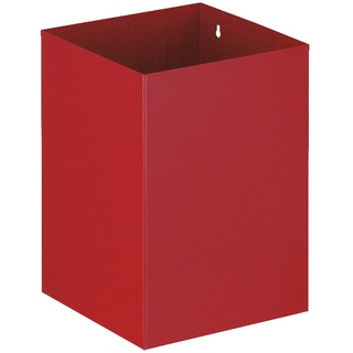 PROREGAL Viereckiger Papierkorb zur optionalen Wandmontage | 21 Liter | Rot