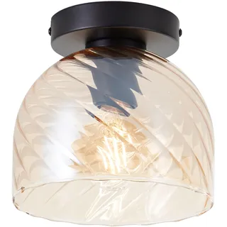 Lightbox Deckenlampe 1 E27 Ø 19 cm braun/glas