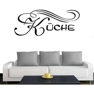 A682 Tür-/Wandtattoo "Küche" 30cm x 12cm schwarz (erhältlich in 40 Farben und 4 Größen)