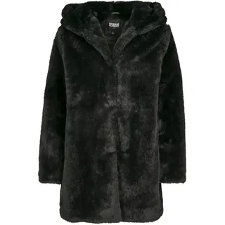 URBAN CLASSICS Teddy Coat aus Fake Kaninchenfell, Damen Mantel - black, M