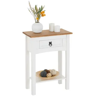 CARO-Möbel Campo Konsolentisch 53x73x32 cm braun|weiß