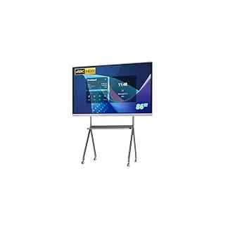 TouchWo 86 Zoll Touchscreen-Monitor Smart Board, 4K Interaktives Whiteboard, All-in-One PC Touchscreen mit Dual-System, Digital Signage Display für Büro, Klassenzimmer, Core i3 RAM 4GB+SSD 256GB