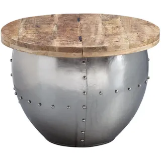 KADIMA DESIGN Serchio Silber Mangoholz 60 x 60 x 43 cm