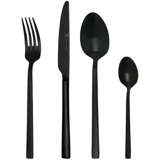 Peill+Putzler Germany Besteck-Set 16-teilig Edelstahl schwarz spülmaschinengeeignet rostfrei für 4 Personen