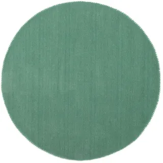 carpetfine handgefertigter Wollteppich Gabbeh Lola Rund Türkis Ø 80 cm Weich, Hochwertig, Zeitlos | Runder Teppich für Gemütlichkeit & Eleganz im Wohnzimmer, Schlafzimmer und Diele