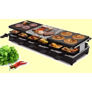 XL RACLETTE 12 Personen Grill Tischgrill Steinplatte Emailliert OBERWIL  SYNTROX