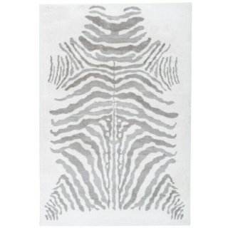 Kayoom Hochflorteppich Zebra  (Weiß/Grau, 160 x 120 cm, 100 % Polyester)