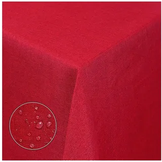 Moderno Tischdecke Tischdecke Stoff Damast Leinen-Optik Jacquard mit Fleckschutz, Eckig 80x80 cm rot Eckig 80x80 cm