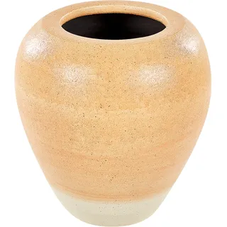 Beliani Dekovase orange Stein, Vintage, 34 cm Hellbraun